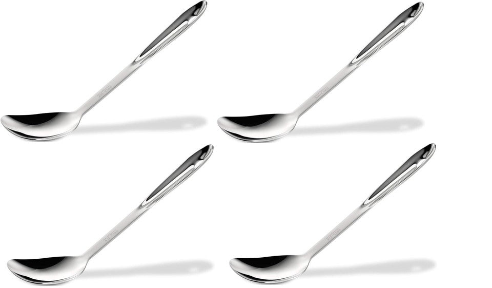 All-Clad T102 Stainless Steel Solid Spoon/Kitchen Tool, 13-Inch, Silver 4-Pack