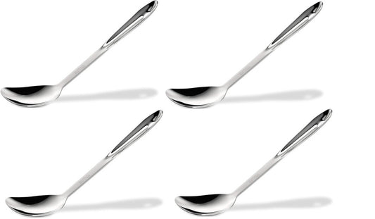 All-Clad T102 Stainless Steel Solid Spoon/Kitchen Tool, 13-Inch, Silver 4-Pack