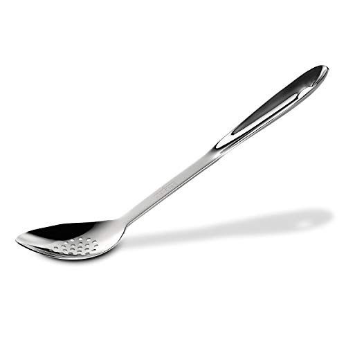 All-Clad T101 Stainless Steel Slotted Spoon Kitchen Tool, 13-Inch, Silver